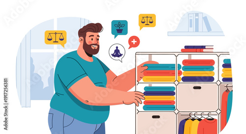 Concept of Balance and Organization in Life, Mindful Living and Inner Peace