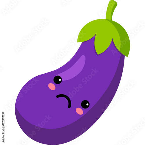 Cute Cartoon Eggplant Illustration