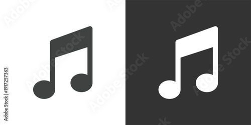 Double Musical Note Icon. Solid glyph series icon