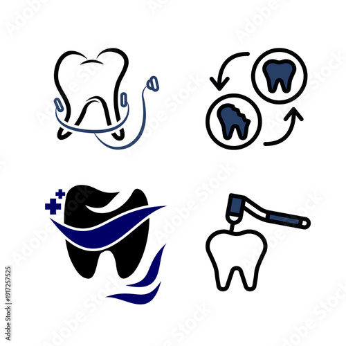 Dental Care and Tooth Treatment Icons
