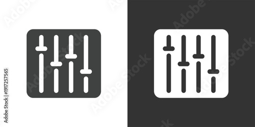 Audio Mixer Icon. Solid glyph series icon