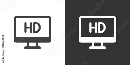 HD Monitor Icon. Solid glyph series icon