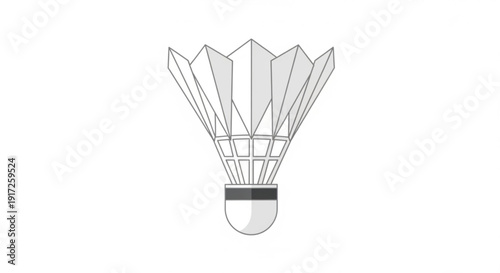 Badminton shuttlecock in flight with feathers and cork base