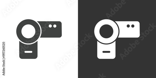 Video Camera or Camcorder icon. Solid glyph series icon