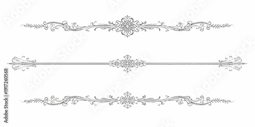 ornate vintage black floral vector frames and decorative design elements with swirl patterns and wedding illustration borders set