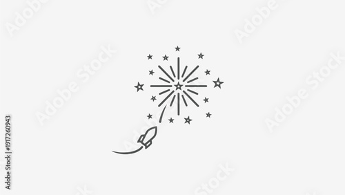 Firework explosion with sparks and stars