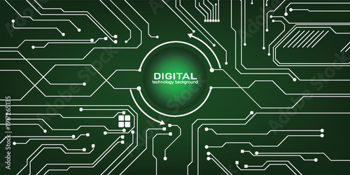 Advanced digital computer technology. Abstract technological communication concepts.