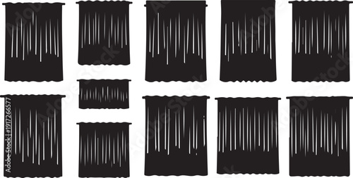 Collection of black and white abstract sound wave patterns