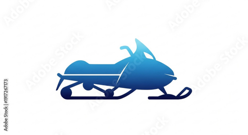 Snowmobile vehicle winter transportation gradient blue icon