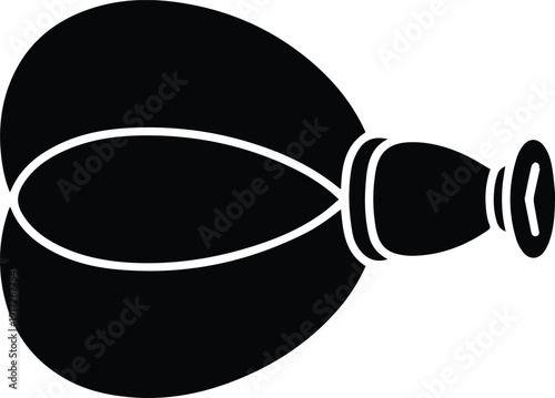 Black silhouette of a ham or cured meat with a bone pork food