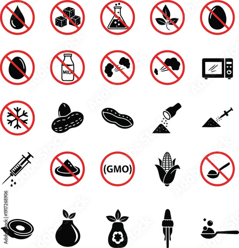 Comprehensive Set of Allergen Icons for Food Safety Awareness and Labeling