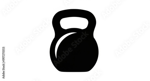 Black kettlebell icon for fitness and workout routines on white background