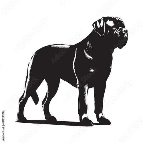 
English Mastiff Gentle Giant Guardian – Massive, Loyal, Protective Family Dog with Powerful Build, Calm Temperament, Short Coat, Courageous Watchdog Instincts and Noble Ancient Breed Heritage.
