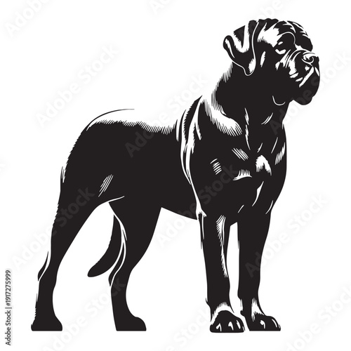 
English Mastiff Gentle Giant Guardian – Massive, Loyal, Protective Family Dog with Powerful Build, Calm Temperament, Short Coat, Courageous Watchdog Instincts and Noble Ancient Breed Heritage.
