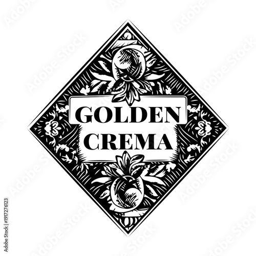 A vintage style illustration showing espresso beans

