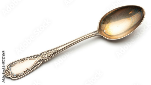Antique Silver Spoon with Ornate Handle.