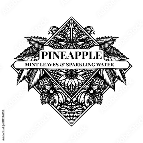 A vintage style illustration showing espresso beans

