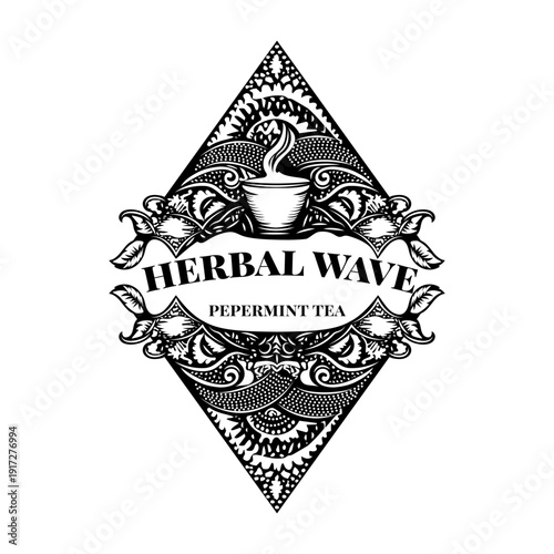 A vintage style illustration showing espresso beans

