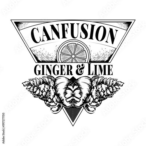 A vintage style illustration showing espresso beans

