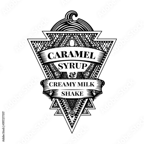 A vintage style illustration showing espresso beans

