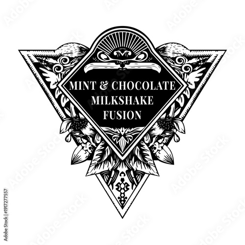 A vintage style illustration showing espresso beans

