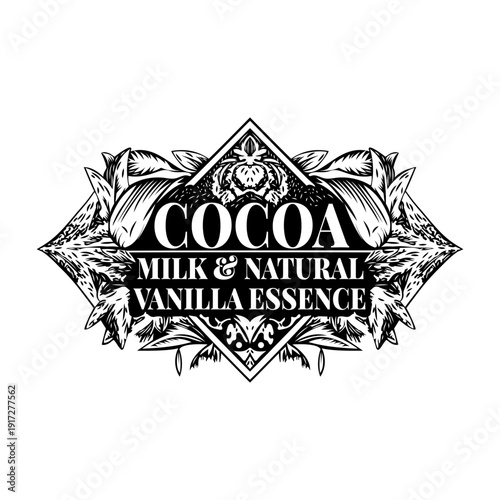 A vintage style illustration showing espresso beans

