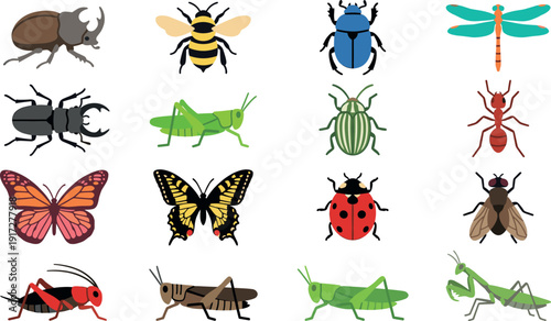 Mega Collection of Vector Graphics Featuring Isometric City Buildings Medical Virus Pathogens Colorful Insect Species and Diverse Character Avatars for Corporate Web Design Projects
