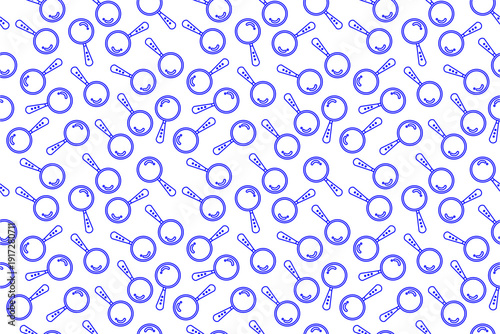 Loupe seamless pattern background. Seamless magnifying glass pattern. Magnifying glass doodle pattern background.