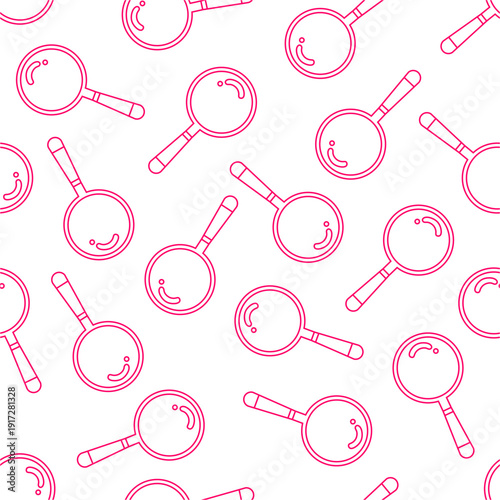 Loupe seamless pattern background. Seamless magnifying glass pattern. Magnifying glass doodle pattern background.