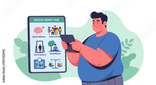 Digital Family Hub Fostering Mental Wellness, Self-Acceptance, and Healthy Relationships