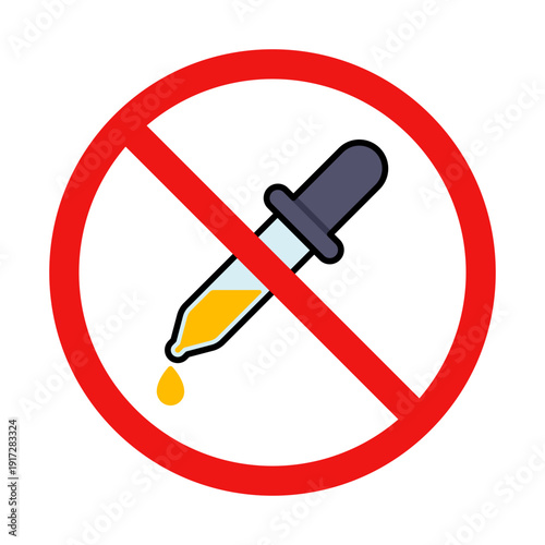 No Eye Dropper Sign on White Background