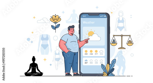 Digital Health and Wellness App Concept for Weight Management and Healthy Lifestyle