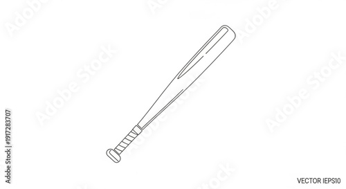 Detailed illustration of a baseball bat with a knurled handle and smooth barrel
