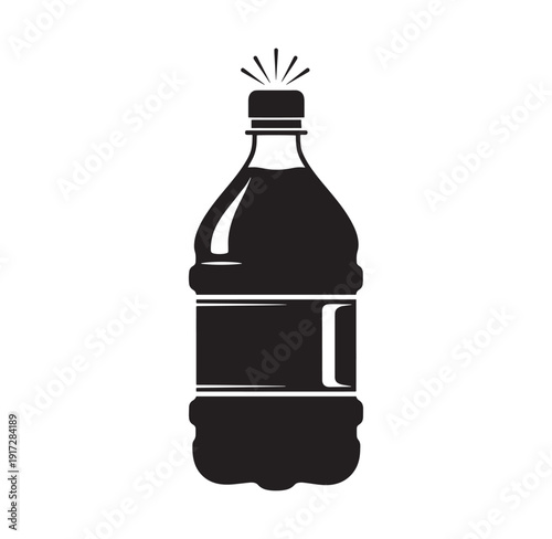 Soda bottle with lid and explosion lines on top  soft drink container