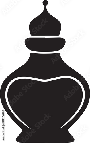 Traditional arabic perfume bottle silhouette for luxury fragrance and beauty treatment products