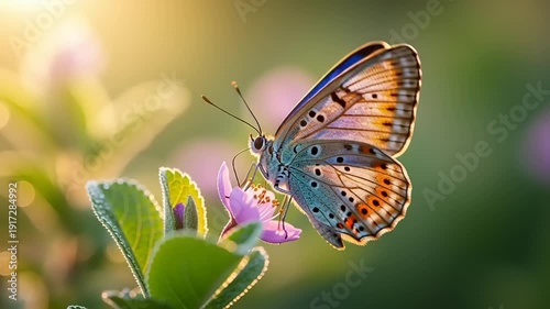 butterfly on flower, beautiful insect in garden