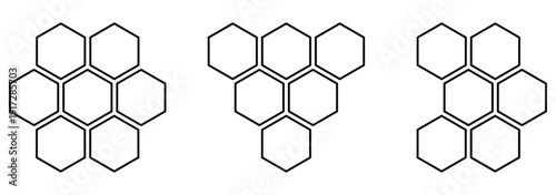 Honeycombs icon line icon. linear style vector symbols collection. Natural honeycomb icons collection. Beeswax hive icons. seamless hex background. abstract honeycomb cell. Honeycomb bee icon. eps 10