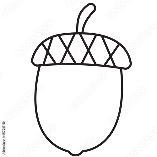 Acorn Coloring Page for Kids Printable