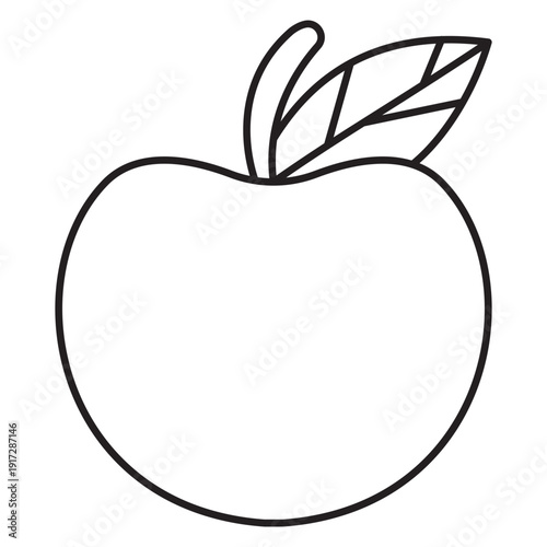 Apple Coloring Page for Kids Printable