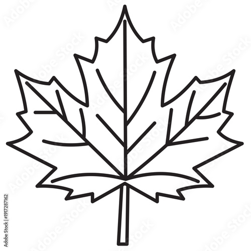 Maple Leaf Coloring Page for Kids Printable
