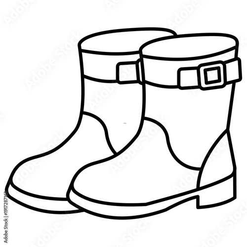 Boots Coloring Page for Kids Printable