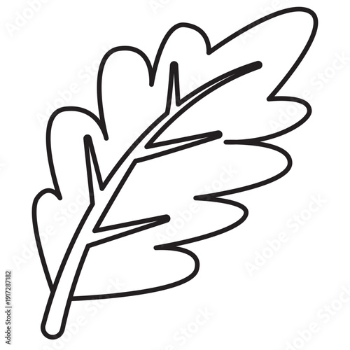 Oak Leaf Coloring Page for Kids Printable