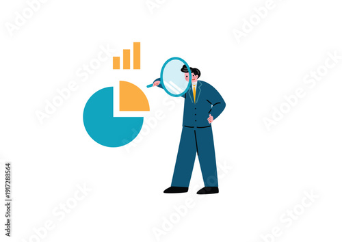 グラフを分析する女性