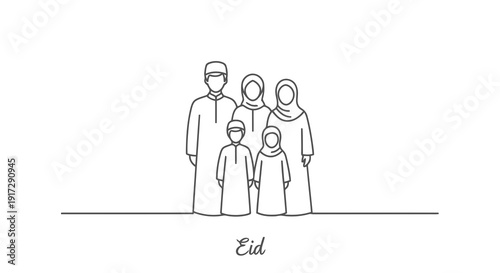 A muslim family celebrating eid together