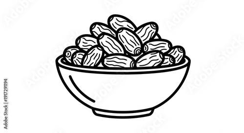A bowl of almonds on a white background