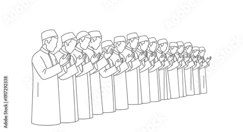 A group of people standing in a line