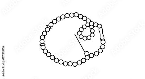 A necklace made of small circles on a white background
