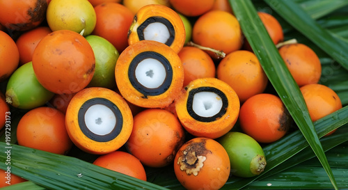 Tucumã, tropical brazilian fruit. Tropical fruit native to the Amazon region. Scientific name: Astrocaryum vulgare.
