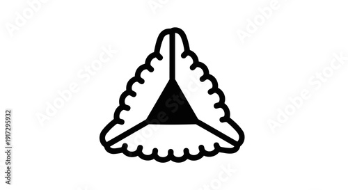 A simple black and white illustration of a shark's mouth with sharp teeth.