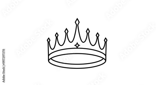 A simple black and white line drawing of a crown on a white background.